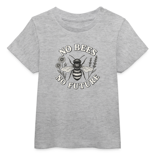 Baby Bio-T-Shirt " No Bees - No Future" - Grau meliert