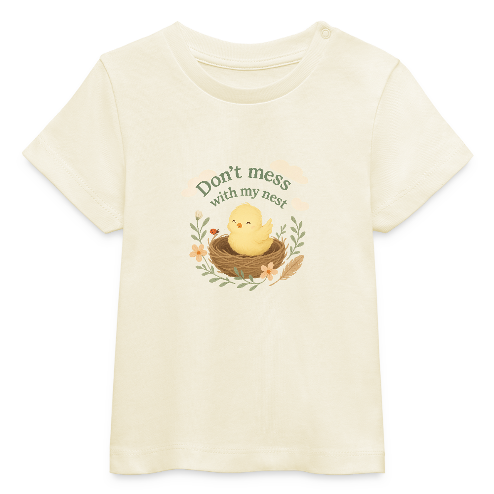 Baby/Kids - Bio-T-Shirt „Don’t mess with my nest“ - Weißgrau