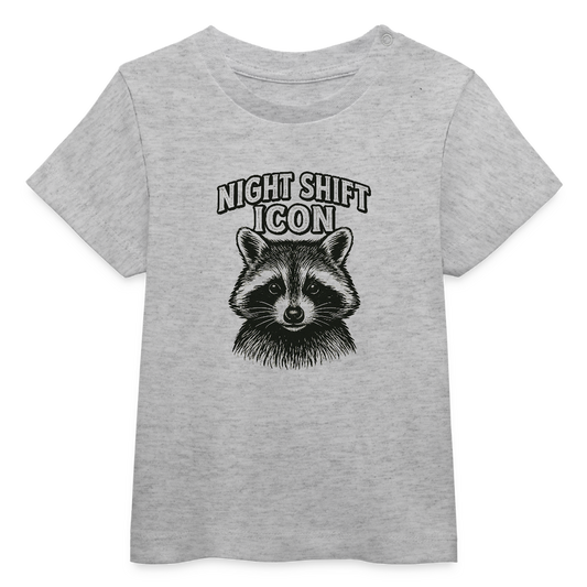 Bio Baby/Kinder-T-Shirt "Night Shift Icon" - Grau meliert