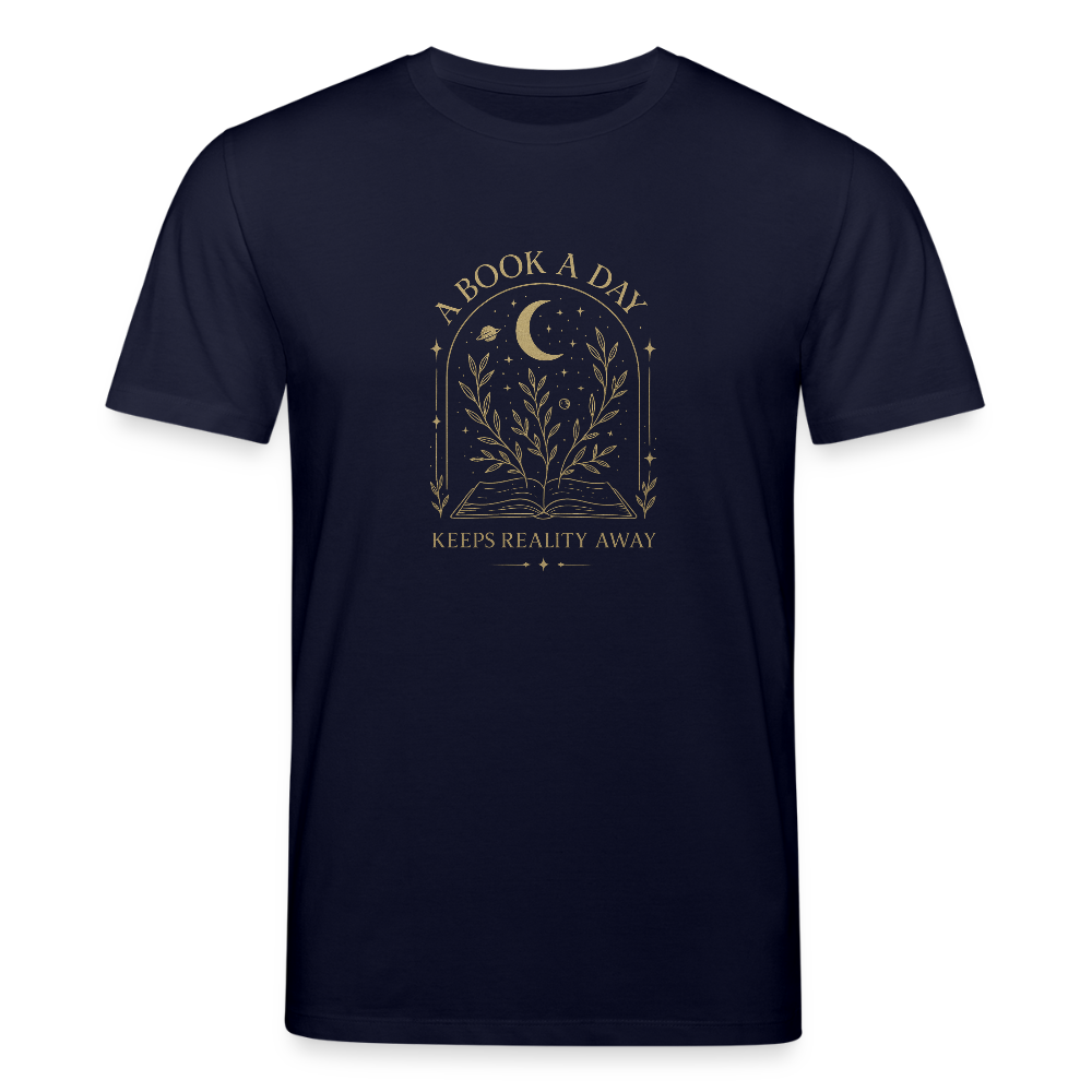 Unisex Bio-T-Shirt „A book a day“ - Navy
