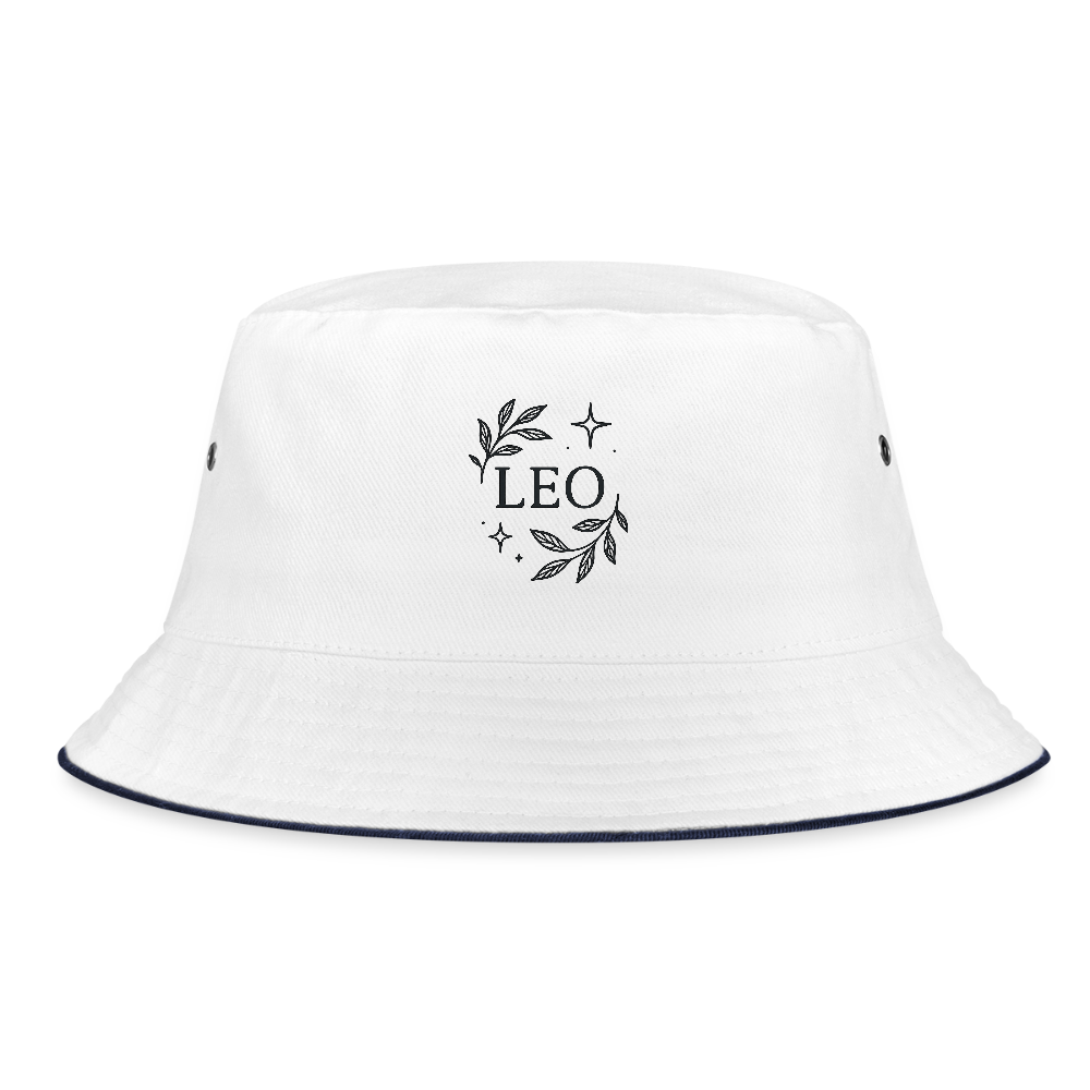 Bucket Hat „Leo“ - Weiß/Navy