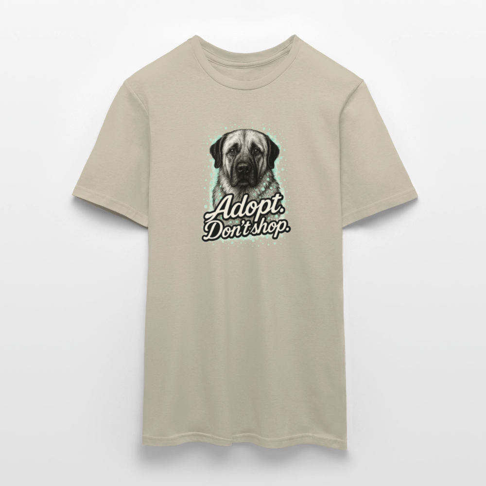 Herren T-Shirt "Adopt. Don't shop." mint - Sandbeige
