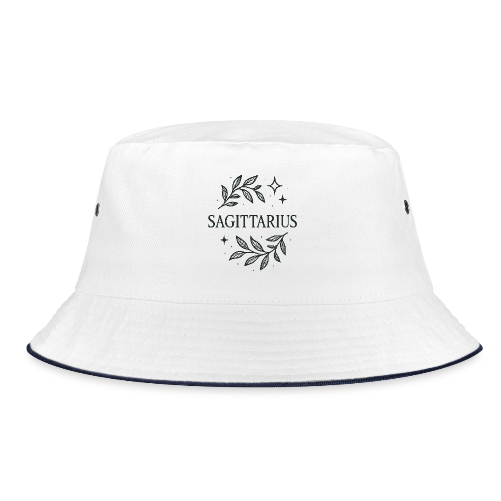 Bucket Hat „Sagittarius“ - Weiß/Navy