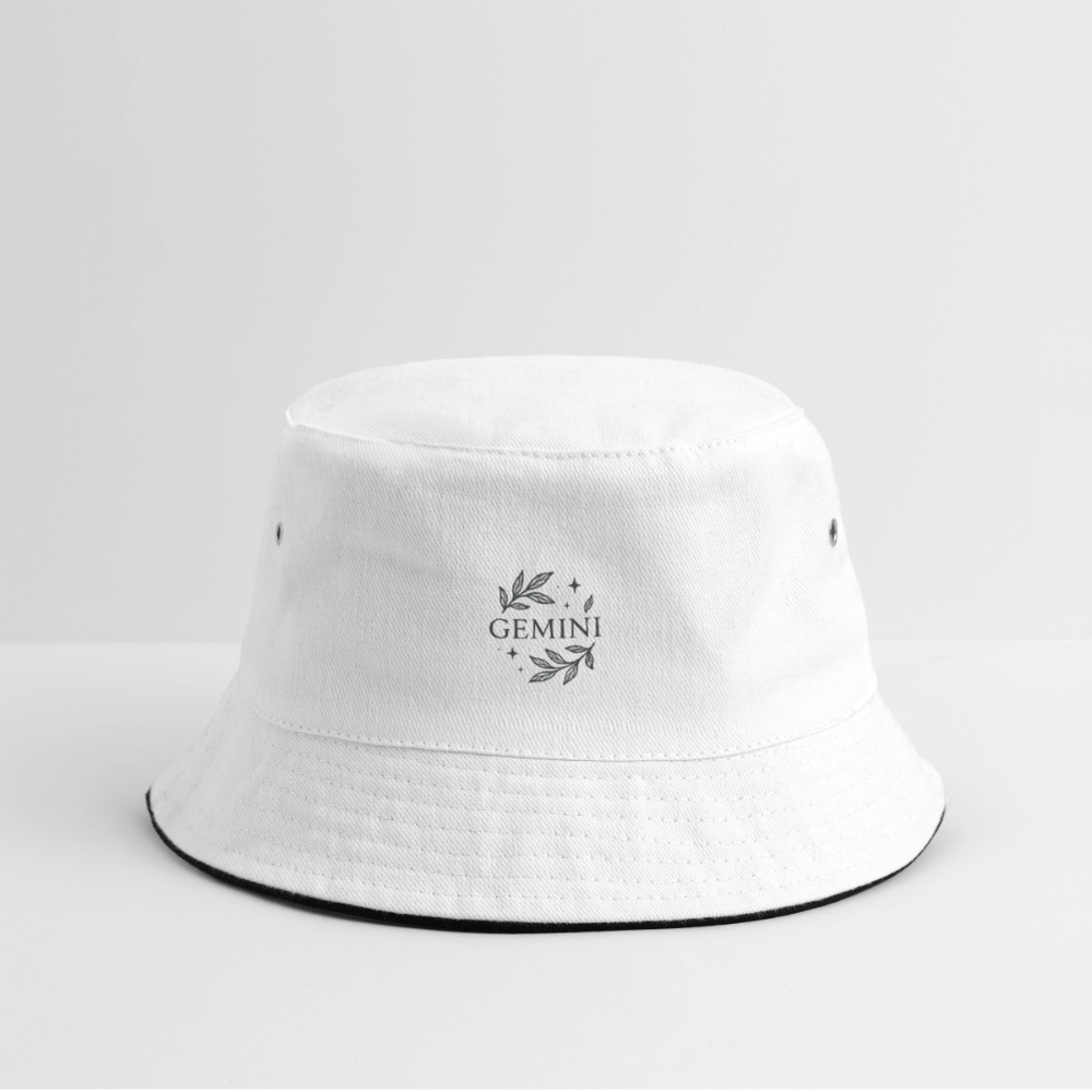 Bucket Hat „Gemini“ - Weiß/Navy