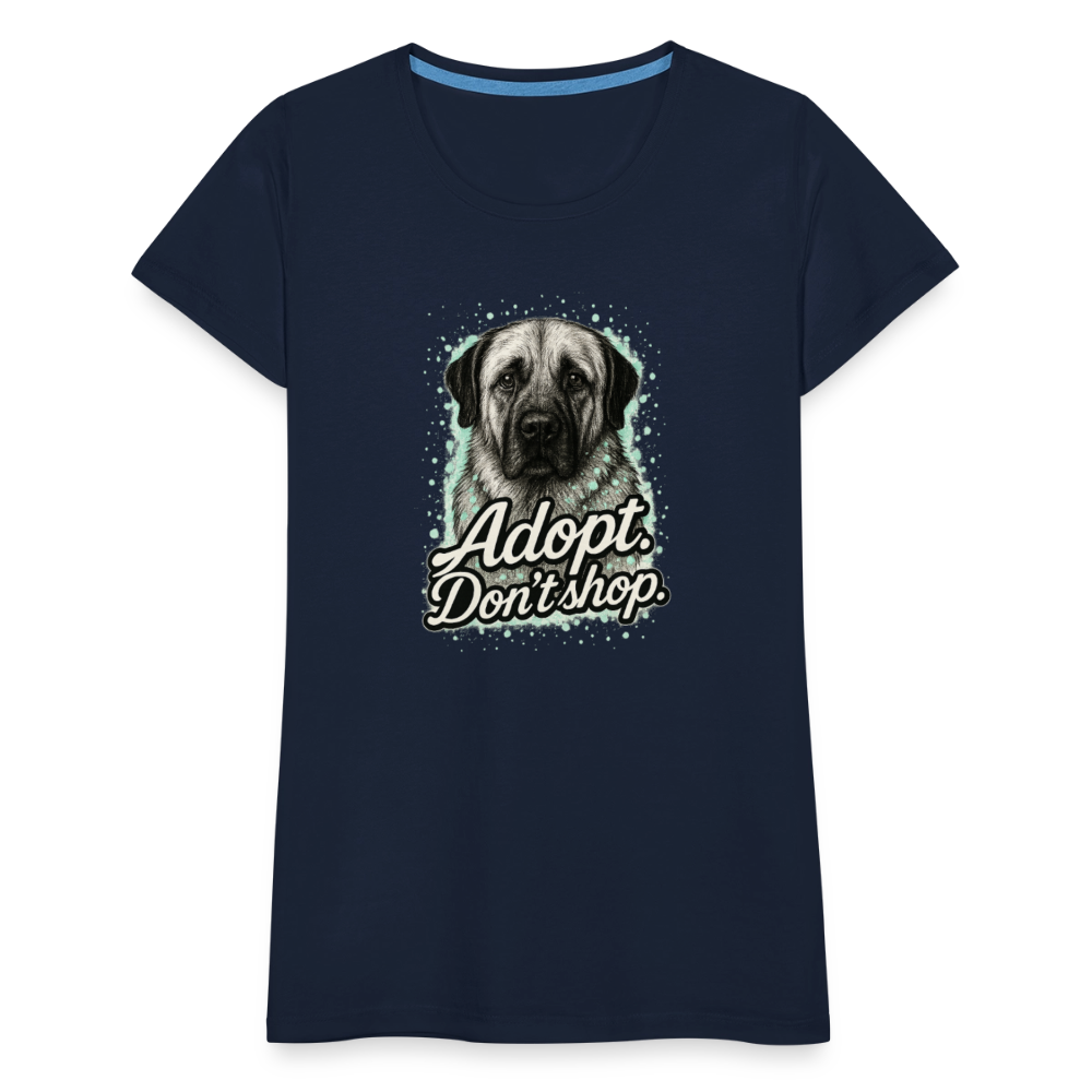 Damen T-Shirt "Adopt. Don't shop." mint - Navy