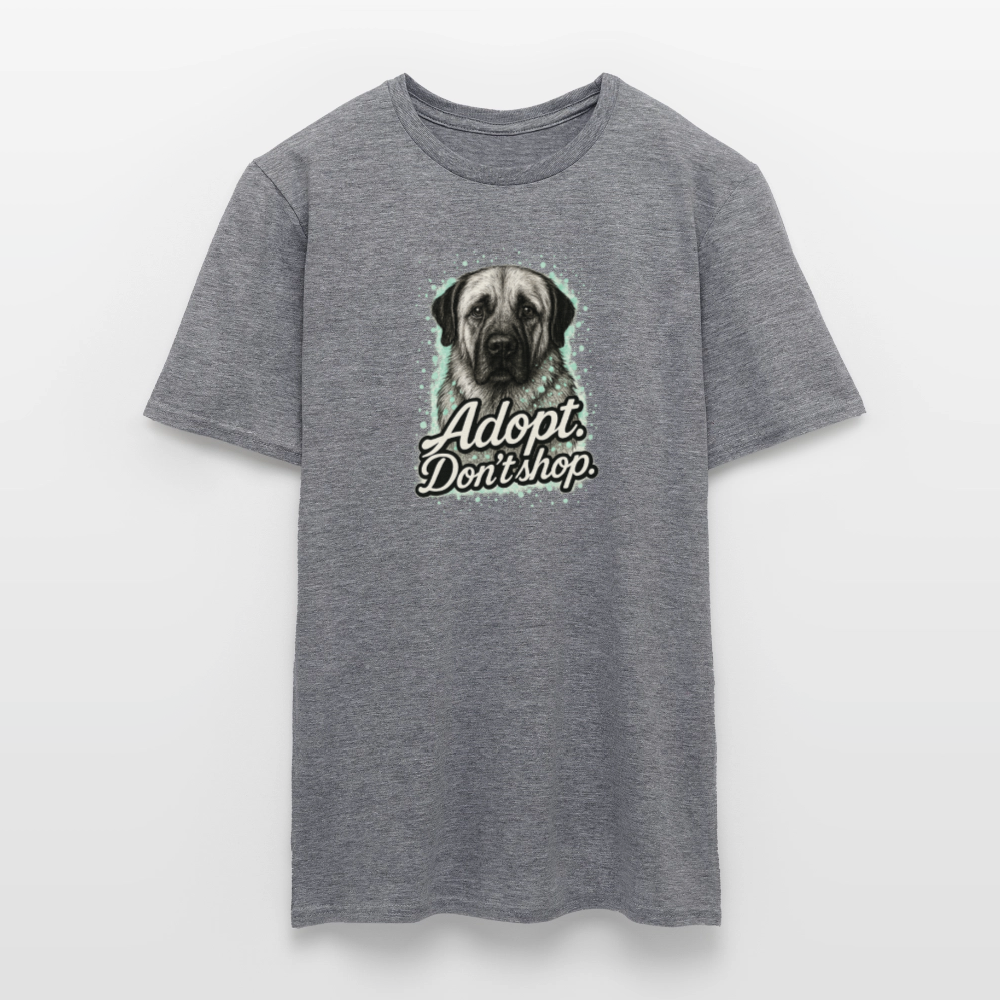 Herren T-Shirt "Adopt. Don't shop." mint - Graphit meliert