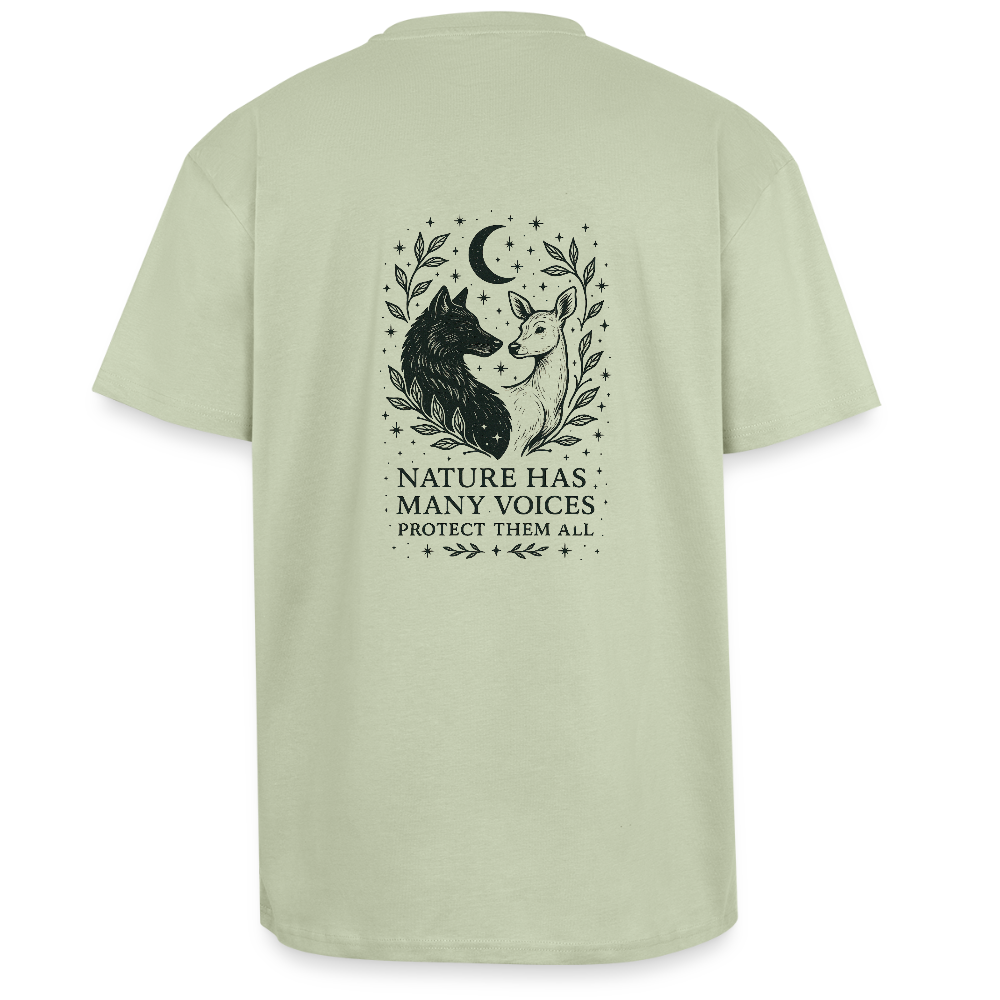 Unisex Oversize T-Shirt "Gemini" - Leichtes Salbeigrün 