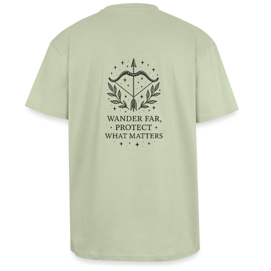 Unisex Oversize T-Shirt "Sagittarius" - Leichtes Salbeigrün 