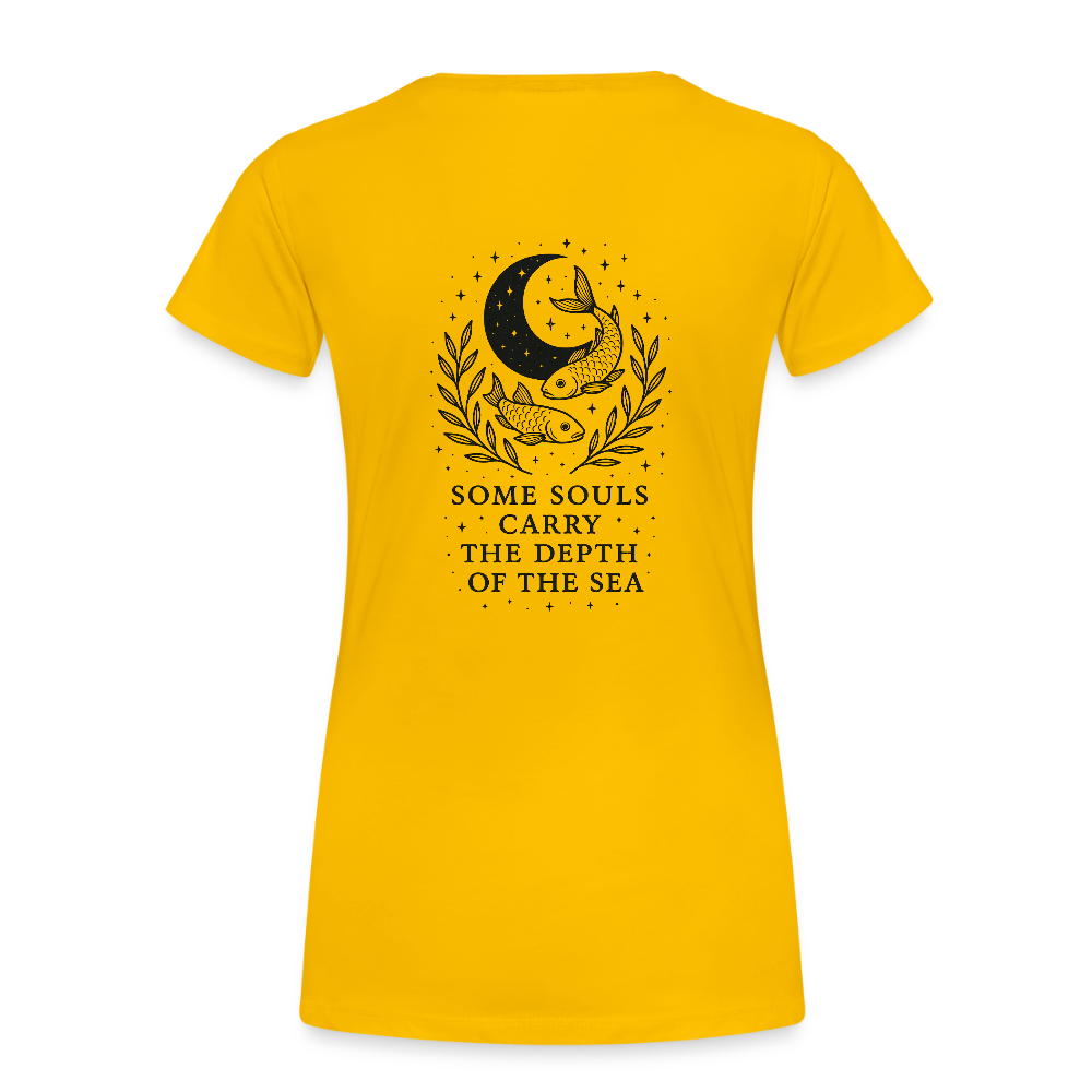 Damen Slim Fit T-Shirt "Pisces" - Sonnengelb