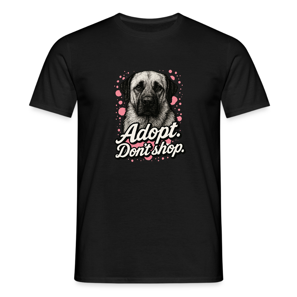 Herren T-Shirt "Adopt. Don't shop" rosa - Schwarz