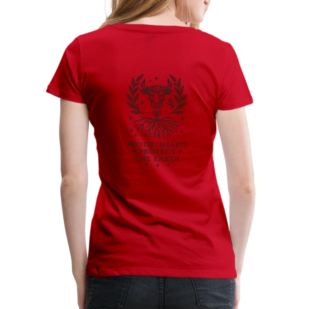 Damen Slim Fit T-Shirt "Taurus" - Rot