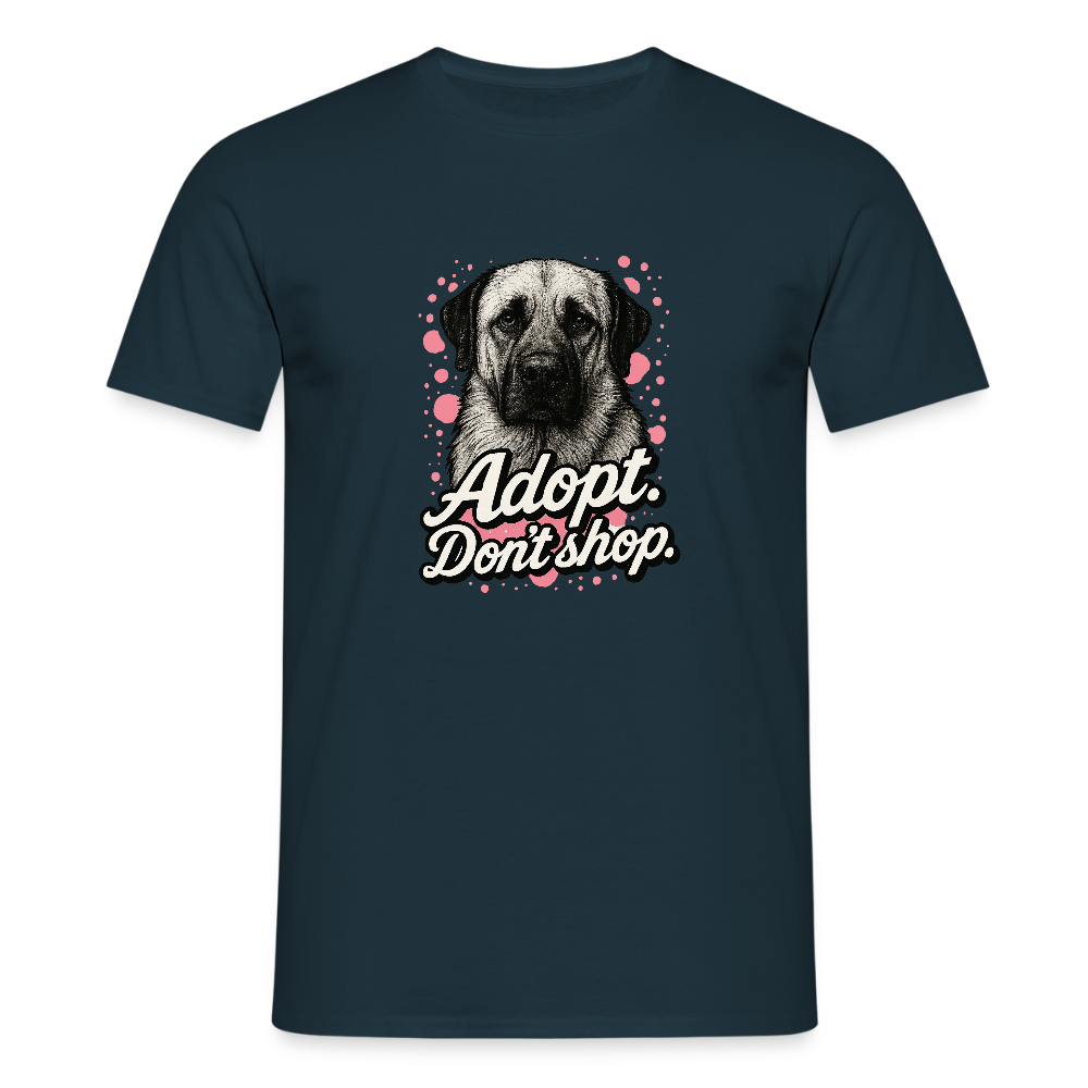 Herren T-Shirt "Adopt. Don't shop" rosa - Navy