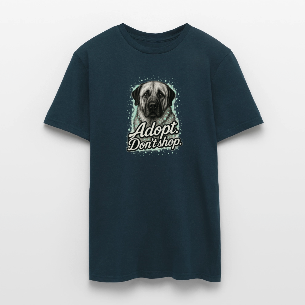 Herren T-Shirt "Adopt. Don't shop." mint - Navy