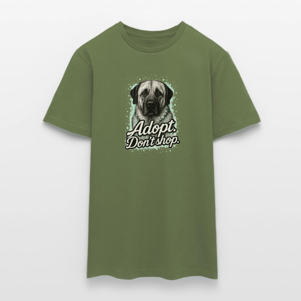 Herren T-Shirt "Adopt. Don't shop." mint - Militärgrün