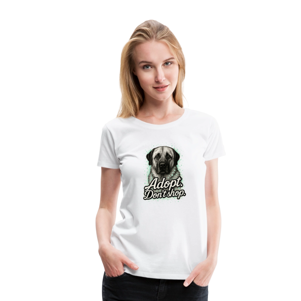 Damen T-Shirt "Adopt. Don't shop." mint - Weiß
