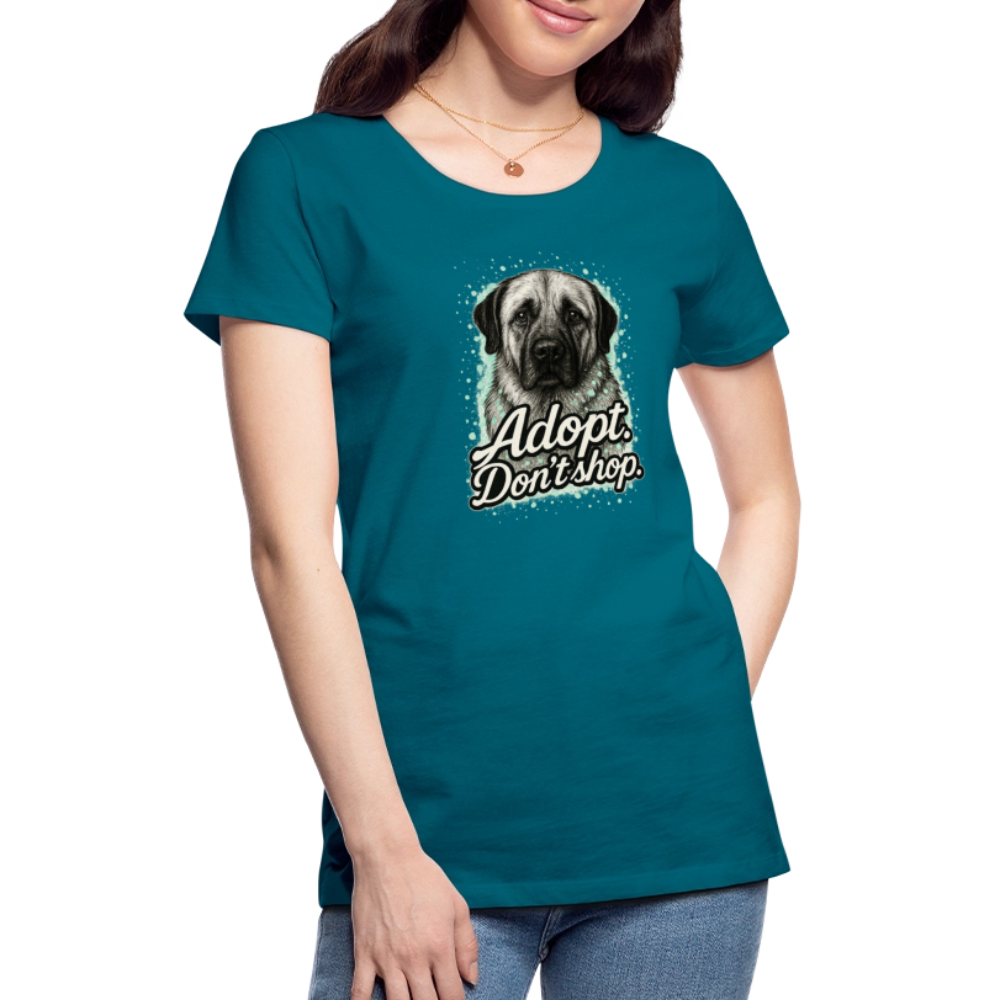 Damen T-Shirt "Adopt. Don't shop." mint - Divablau