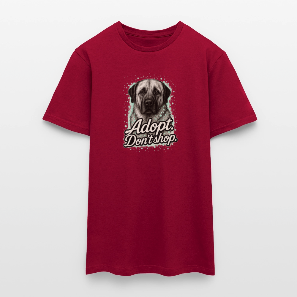 Herren T-Shirt "Adopt. Don't shop." mint - Ziegelrot