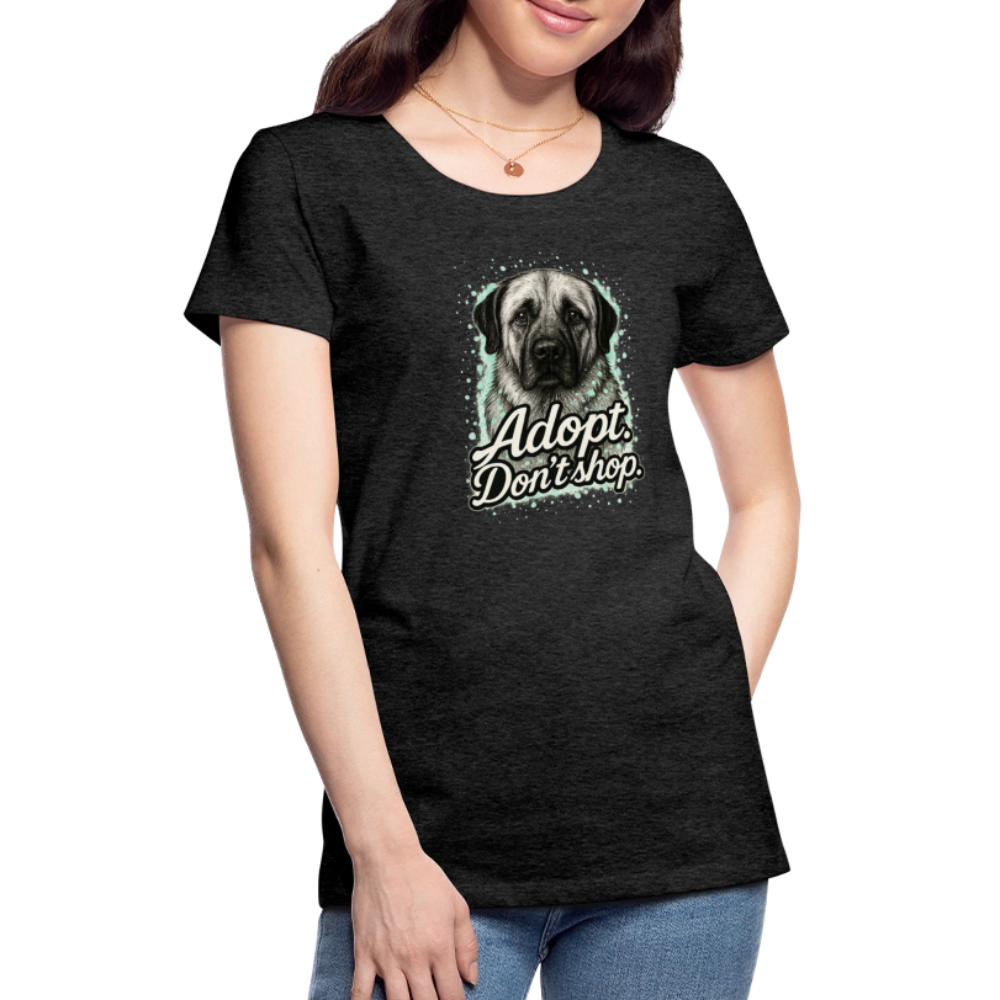 Damen T-Shirt "Adopt. Don't shop." mint - Anthrazit