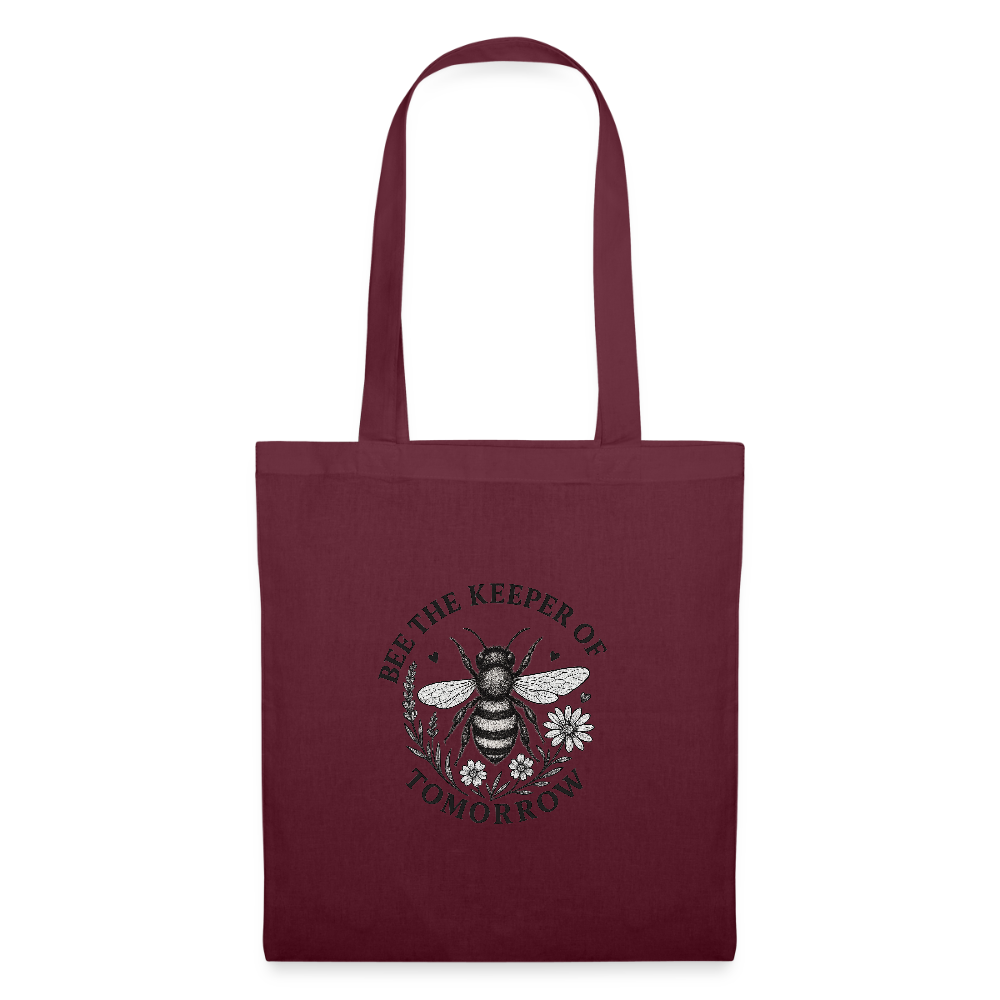 Stoffbeutel "Bee the Keeper of Tomorrow" - Burgunderrot