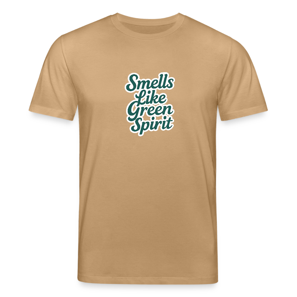 Unisex Bio-T-Shirt „Smells like green spirit“ - Karamell 