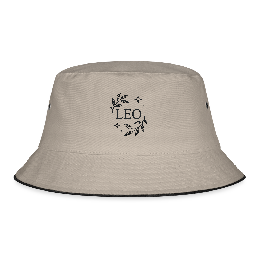Bucket Hat „Leo“ - Khaki/Schwarz