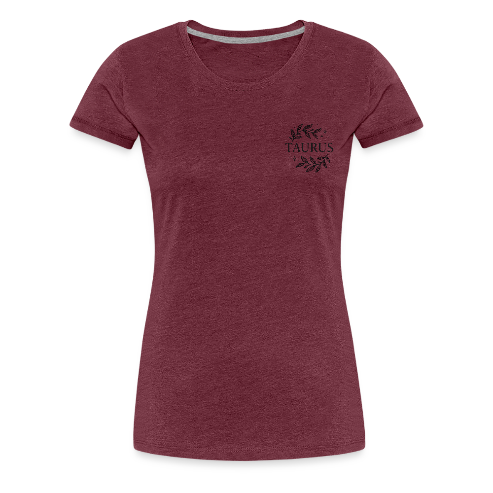 Damen Slim Fit T-Shirt "Taurus" - Bordeauxrot meliert
