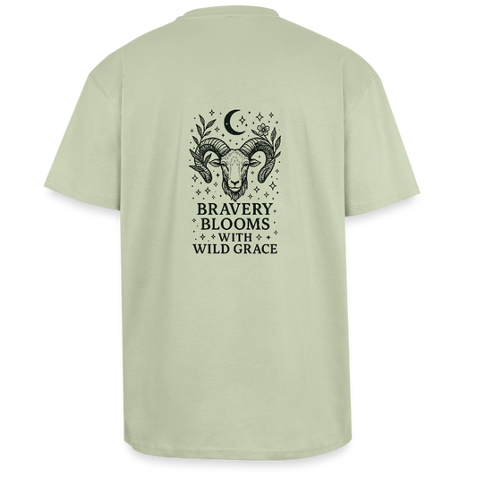 Unisex Oversize T-Shirt "Aries" - Leichtes Salbeigrün 