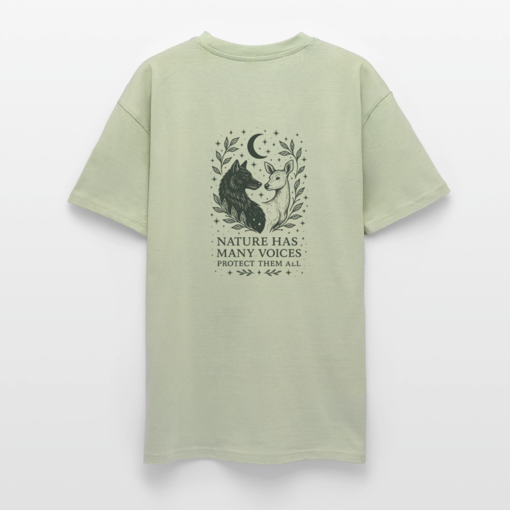 Unisex Oversize T-Shirt "Gemini" - Leichtes Salbeigrün 