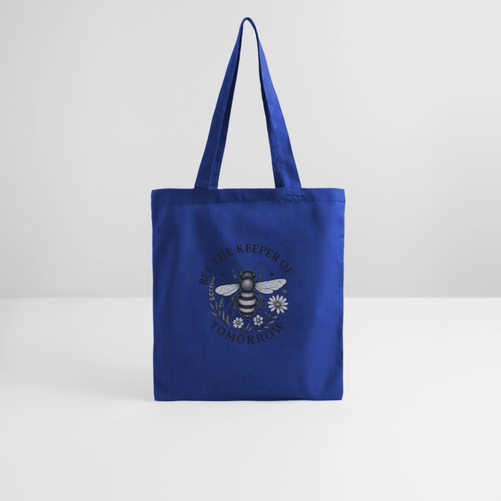 Stoffbeutel "Bee the Keeper of Tomorrow" - Royalblau