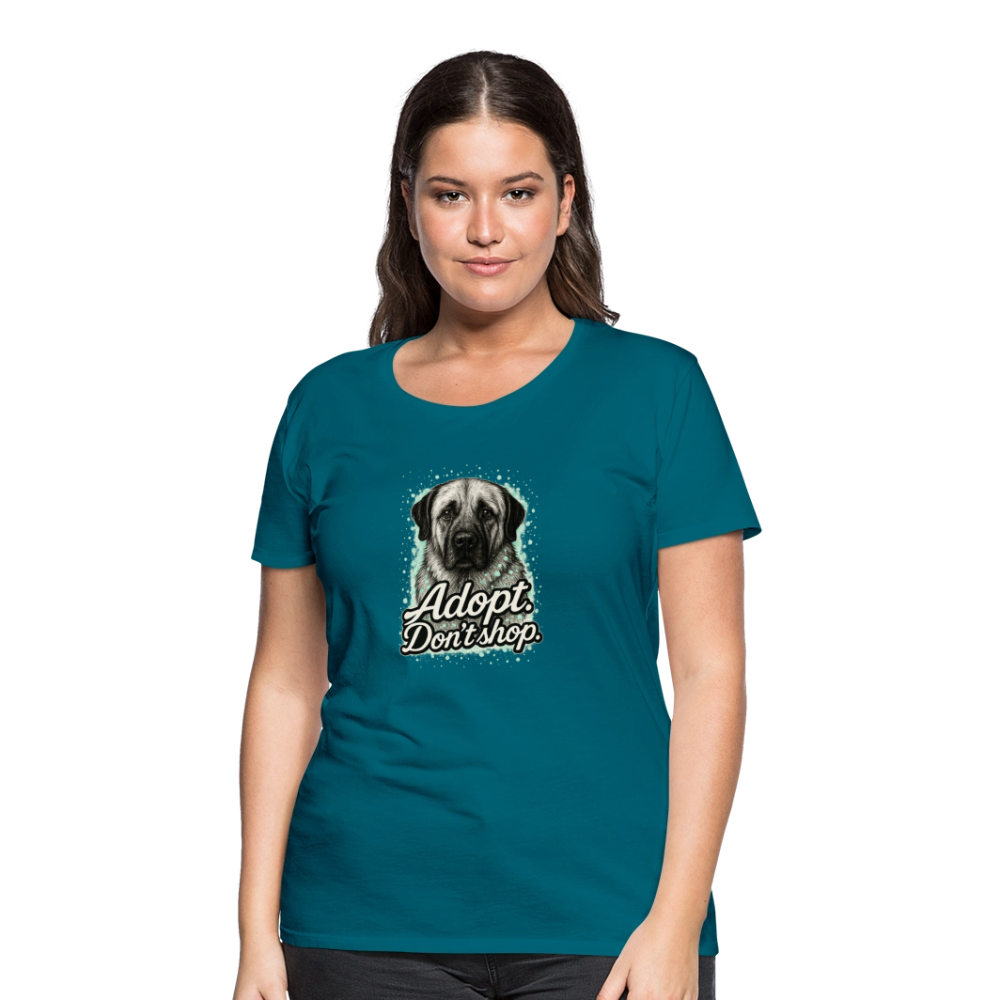 Damen T-Shirt "Adopt. Don't shop." mint - Divablau