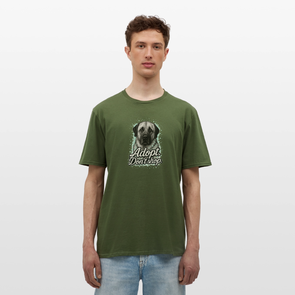 Herren T-Shirt "Adopt. Don't shop." mint - Militärgrün