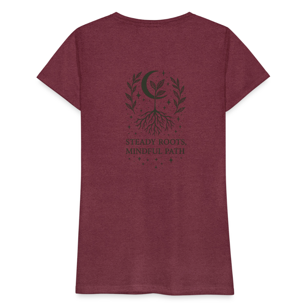 Damen Slim Fit T-Shirt "Virgo" - Bordeauxrot meliert