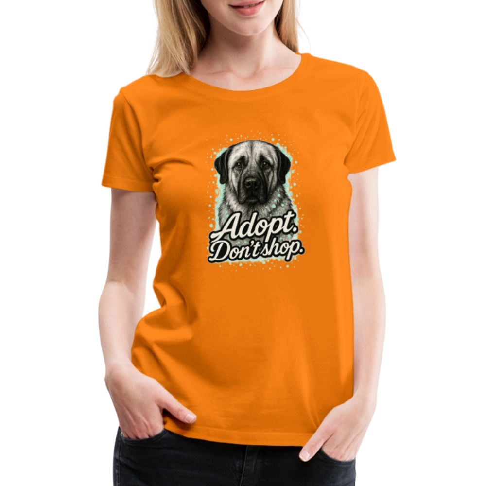 Damen T-Shirt "Adopt. Don't shop." mint - Orange