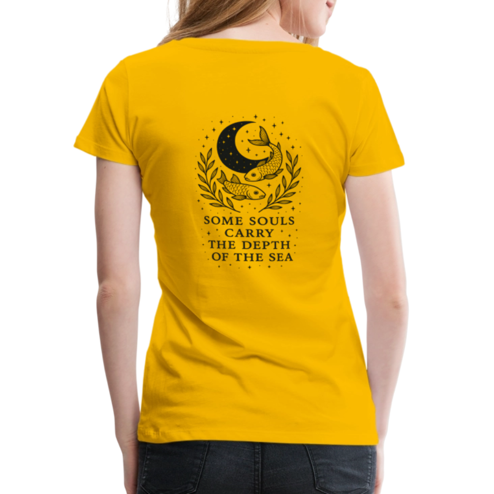 Damen Slim Fit T-Shirt "Pisces" - Sonnengelb