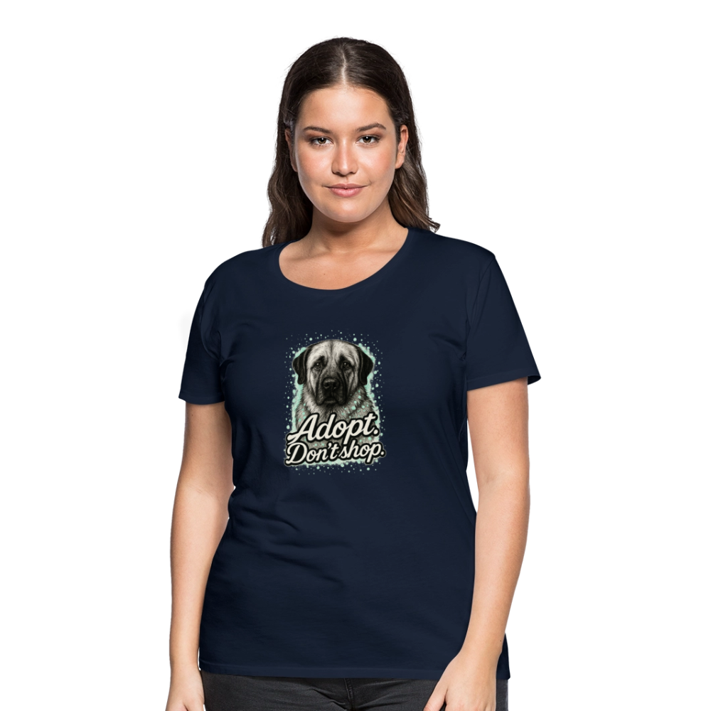 Damen T-Shirt "Adopt. Don't shop." mint - Navy