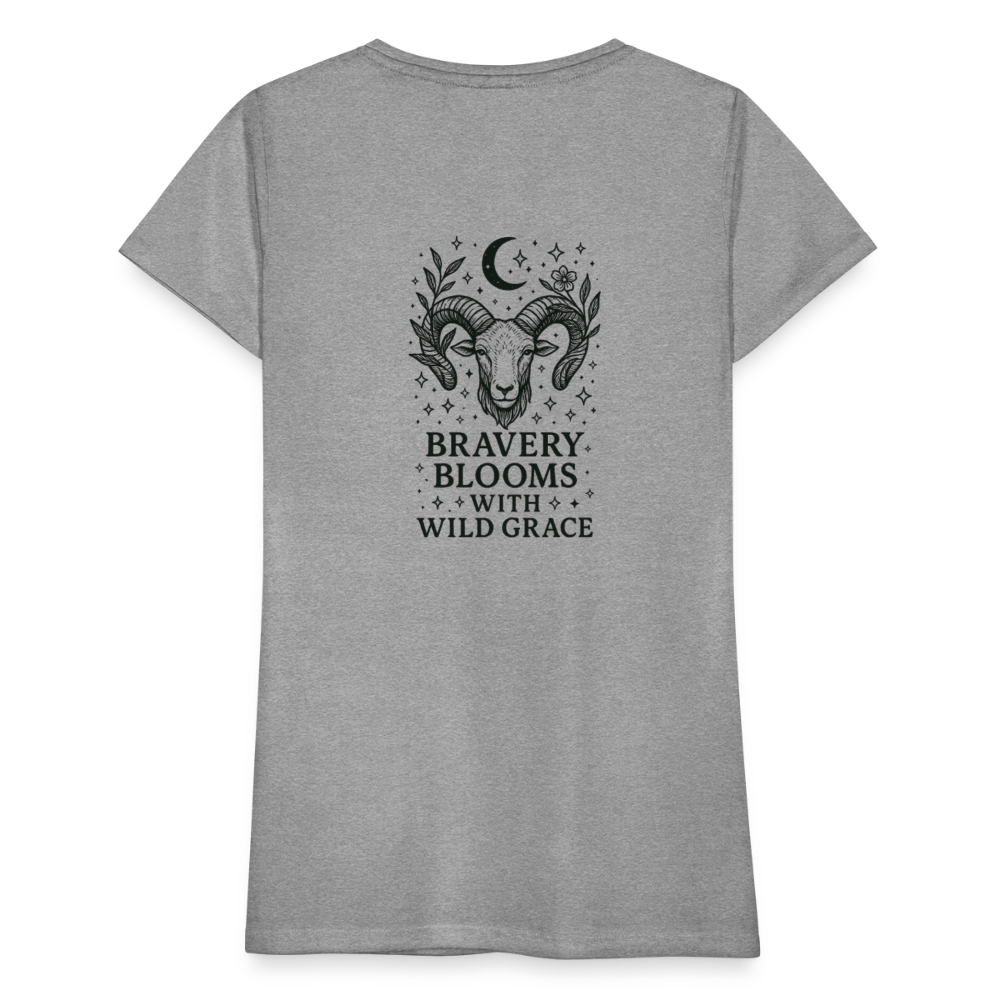 Damen Slim Fit T-Shirt „Aries“ - Grau meliert