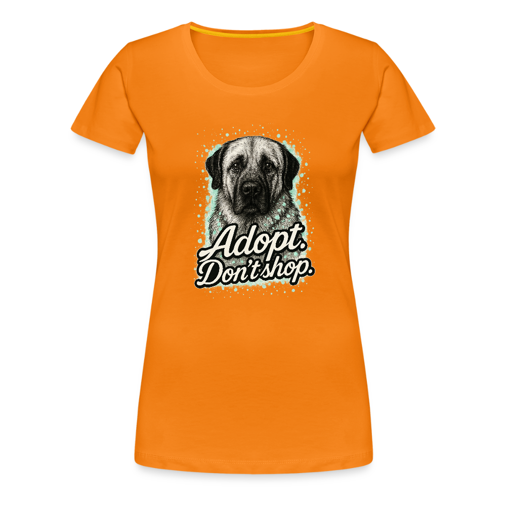Damen T-Shirt "Adopt. Don't shop." mint - Orange