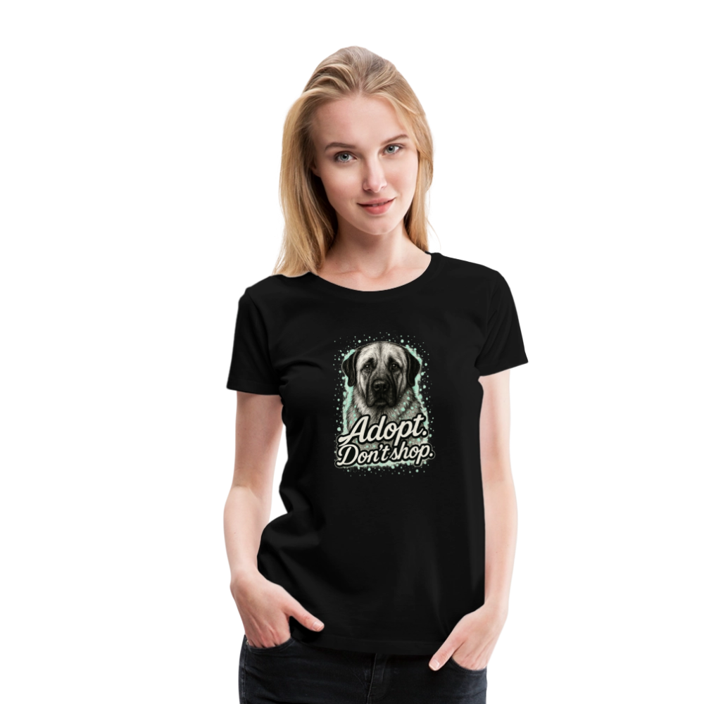 Damen T-Shirt "Adopt. Don't shop." mint - Schwarz