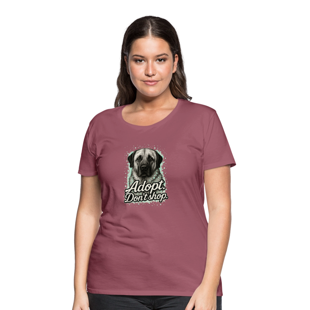 Damen T-Shirt "Adopt. Don't shop." mint - Malve