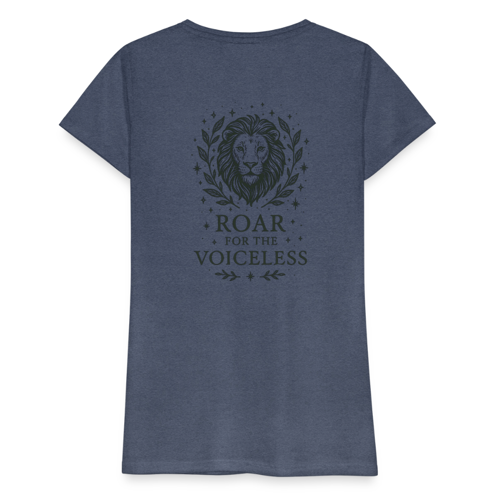 Damen Slim Fit T-Shirt "Leo" - Blau meliert