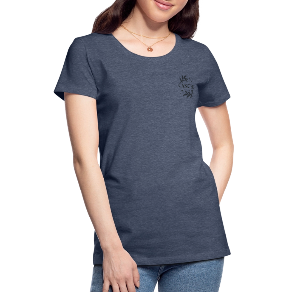 Damen Slim Fit T-Shirt "Cancer" - Blau meliert