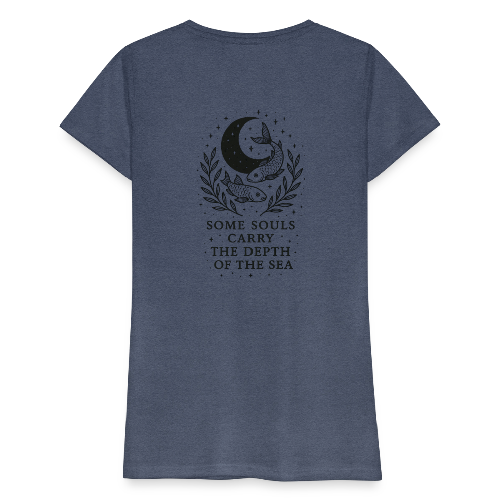 Damen Slim Fit T-Shirt "Pisces" - Blau meliert