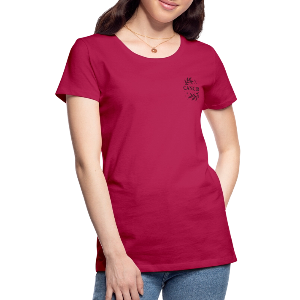 Damen Slim Fit T-Shirt "Cancer" - dunkles Pink