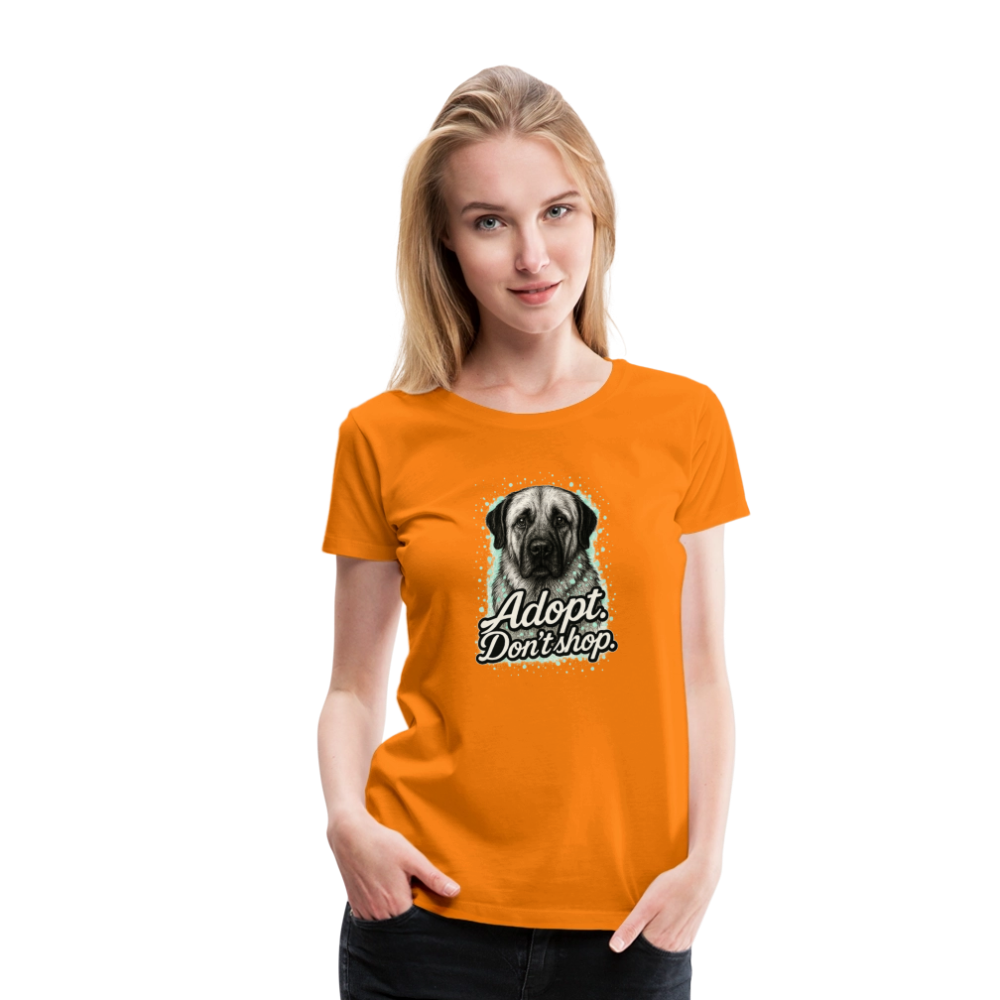 Damen T-Shirt "Adopt. Don't shop." mint - Orange
