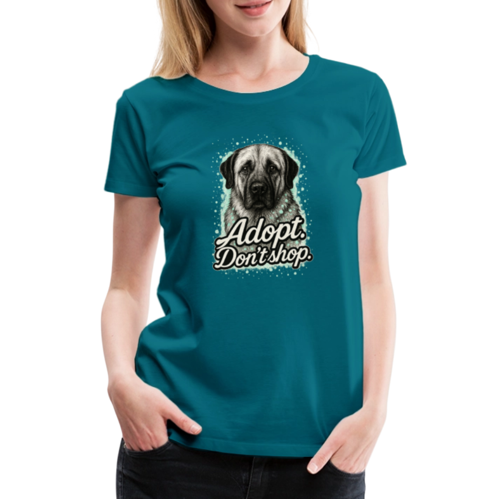 Damen T-Shirt "Adopt. Don't shop." mint - Divablau