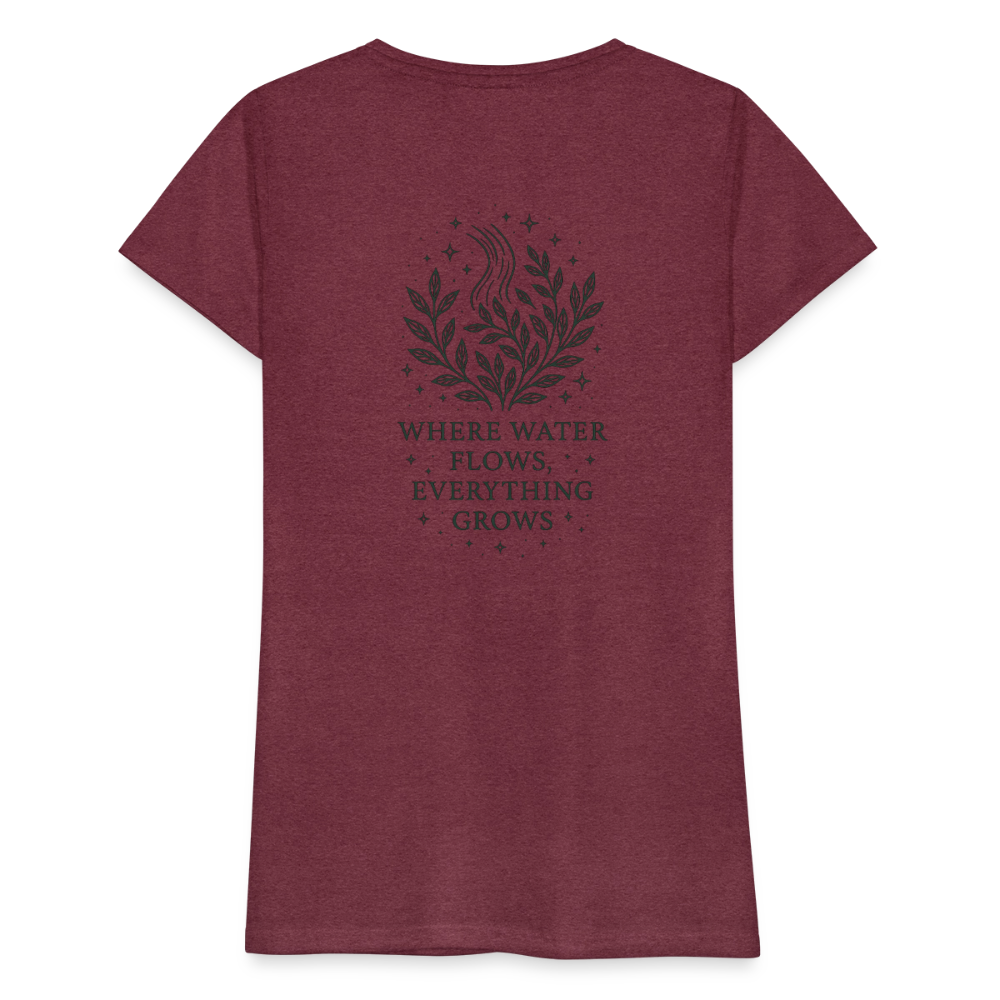 Damen T-Shirt Slim Fit "Aquarius" - Bordeauxrot meliert