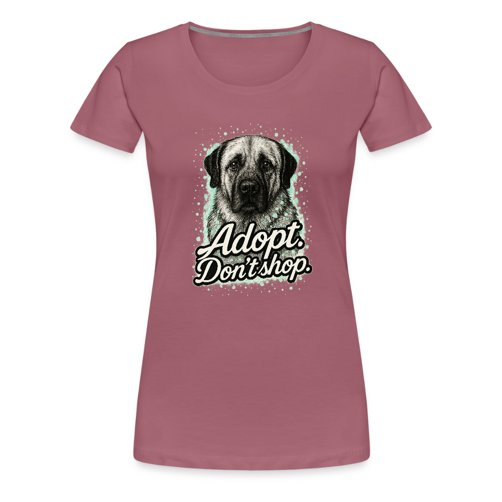 Damen T-Shirt "Adopt. Don't shop." mint - Malve