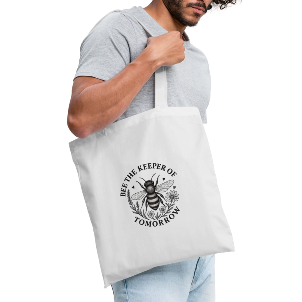 Stoffbeutel "Bee the Keeper of Tomorrow" - Weiß