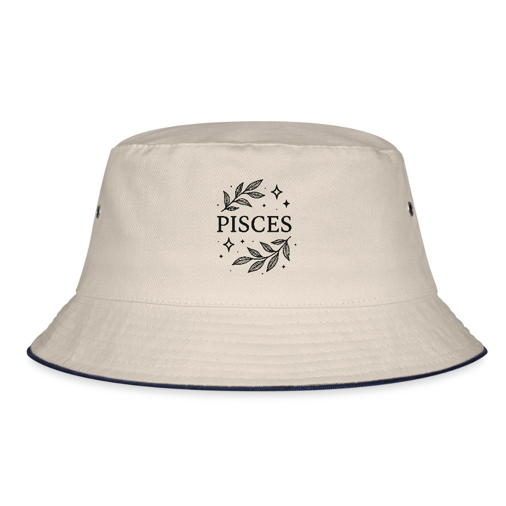 Bucket Hat „Pisces“ - Natur/Navy