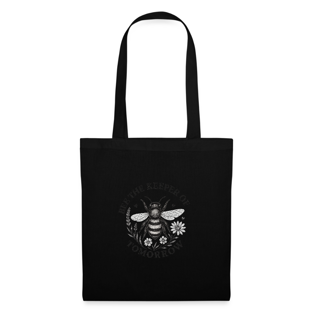 Stoffbeutel "Bee the Keeper of Tomorrow" - Schwarz